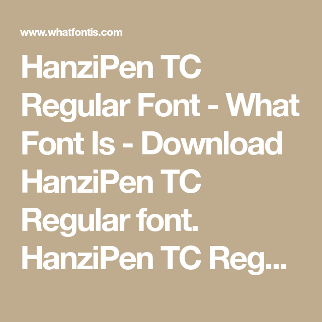 hanzipen sc regular font